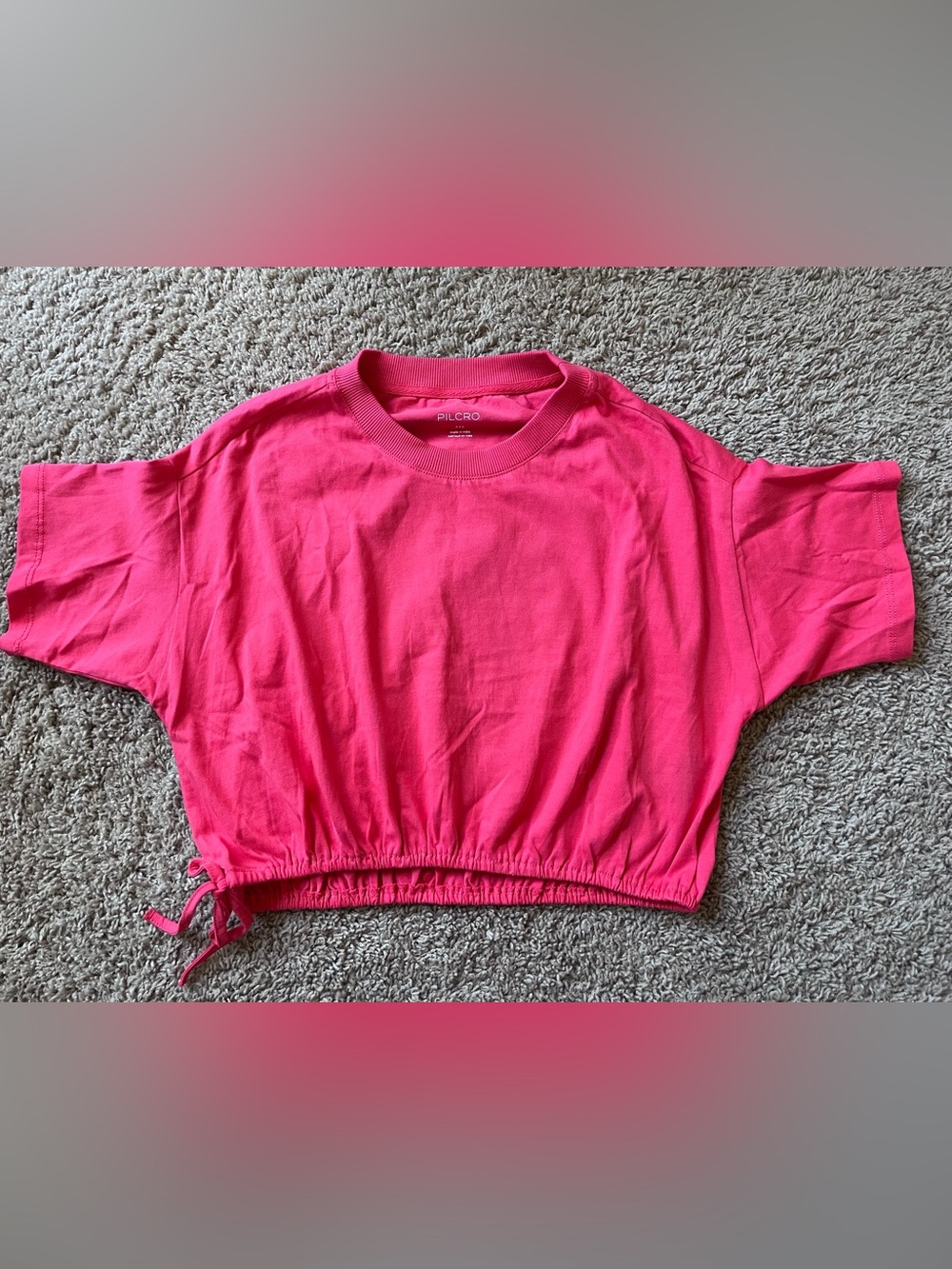 Pilcro Bright Hot Pink Cropped T-shirt, NWT
